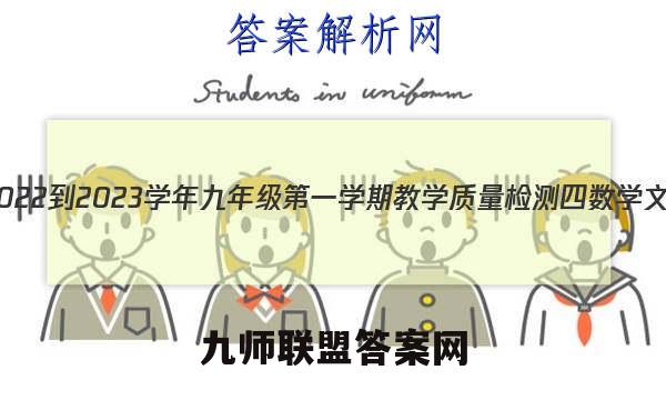 河北省2022-2023学年九年级第一学期教学质量检测四数学文理答案