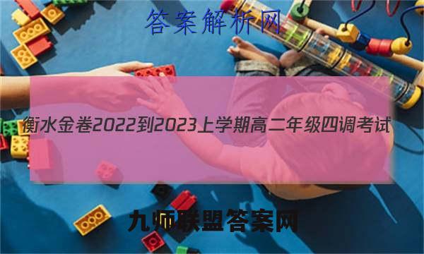 衡水金卷2022-2023上学期高二年级四调考试(新教材·月考卷)政治试题答案