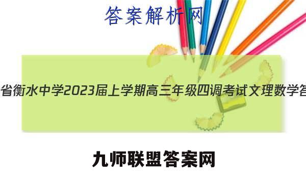 河北省衡水中学2023届上学期高三年级四调考试文理 数学答案