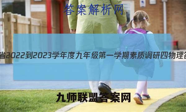 河北省2022-2023学年度九年级第一学期素质调研四物理答案