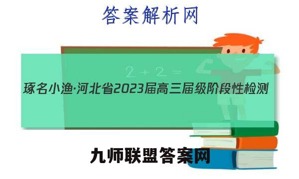 琢名小渔·河北省2023届高三届级阶段性检测(二)化学试题答案