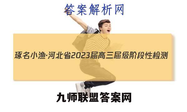 琢名小渔·河北省2023届高三届级阶段性检测(二)化学答案
