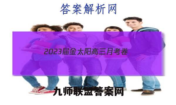 2023届金太阳高三月考卷(四)文科数学试题答案