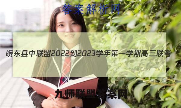 皖东县中联盟 2022-2023学年第一学期高三联考(233312D)文理 数学答案