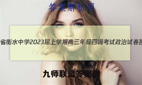 河北省衡水中学2023届上学期高三年级四调考试政治试卷答案