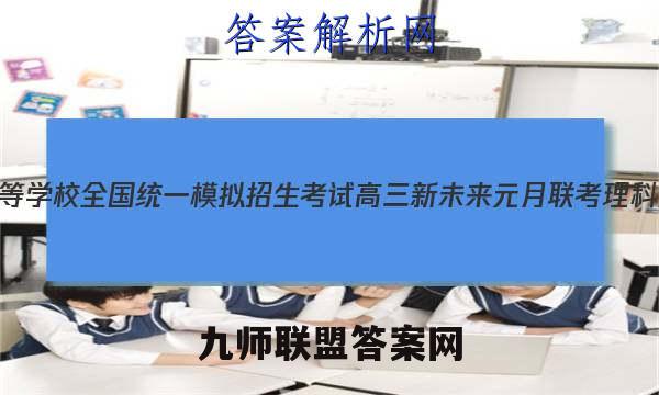 2023年普通高等学校全国统一模拟招生考试 高三新未来元月联考理科数学试题答案