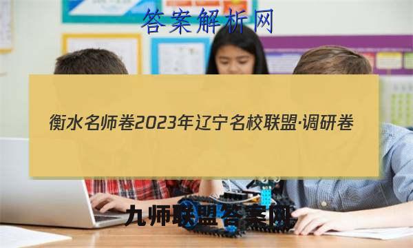 衡水名师卷 2023年辽宁名校联盟·调研卷(一)1政治试卷答案