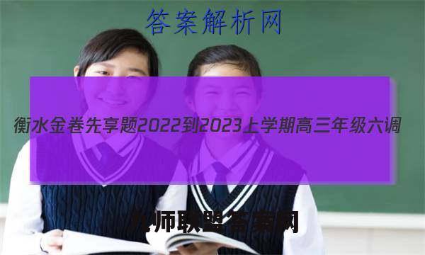 衡水金卷先享题2022-2023上学期高三年级六调(老高考)地理答案