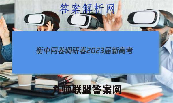 衡中同卷调研卷2023届新高考/新教材(二)2化学答案